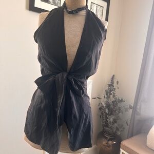 Emporio Armani Black Silk Halter Top – IT 38